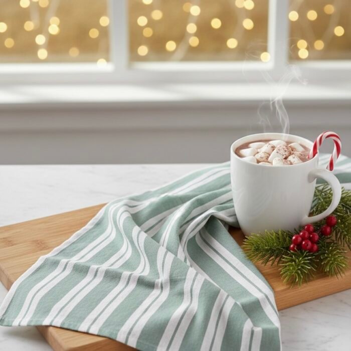 Sage Stripe Kitchen Towel