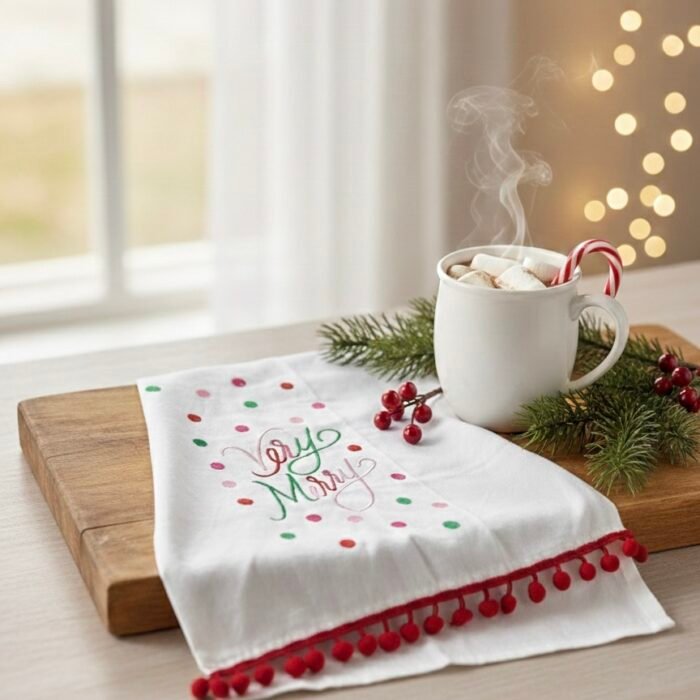 Very Merry Pom Pom Kitchen Towel