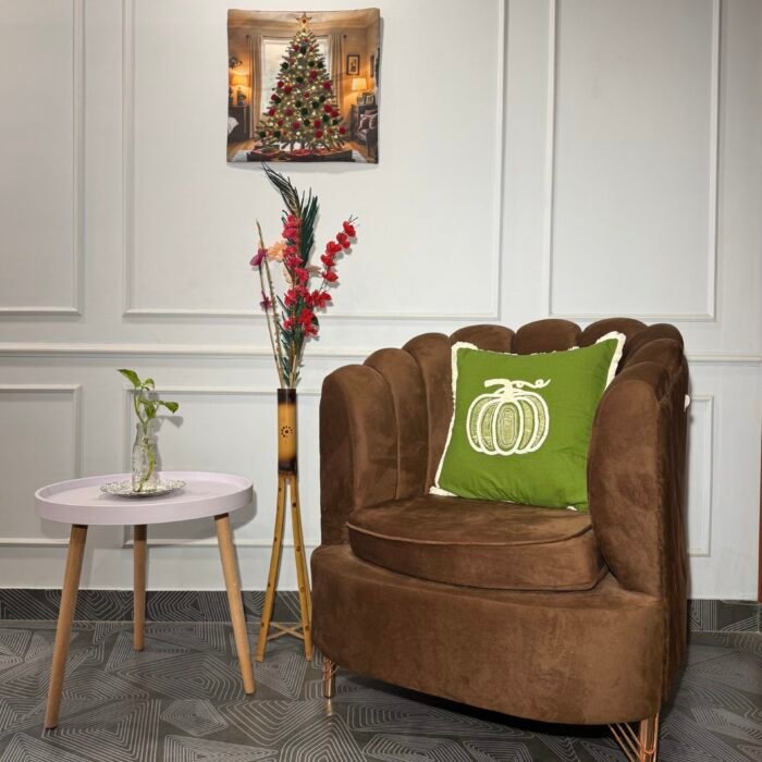 Embroidered Pumpkin Cushion Cover