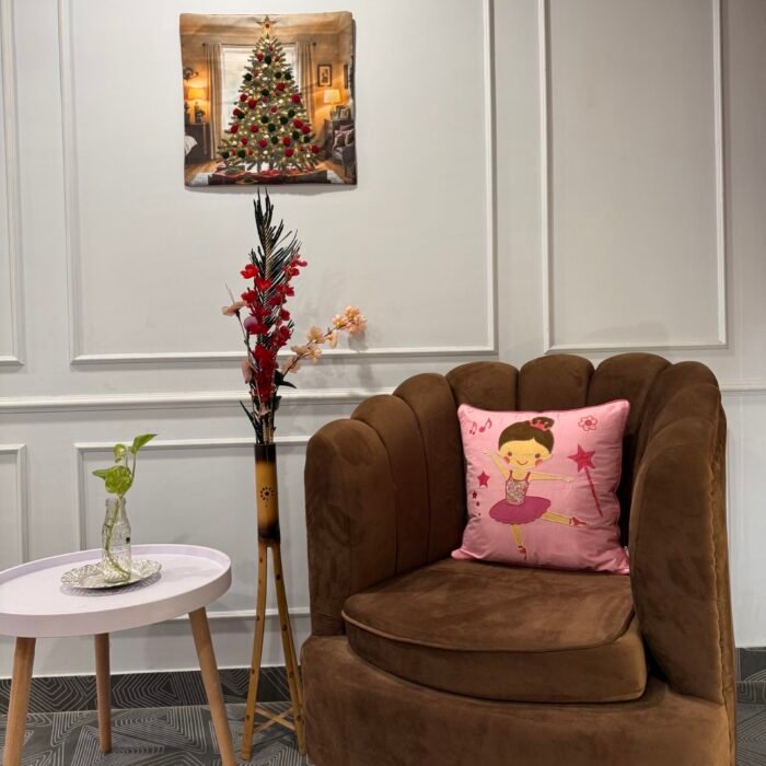 Embroidered Doll Cushion Cover