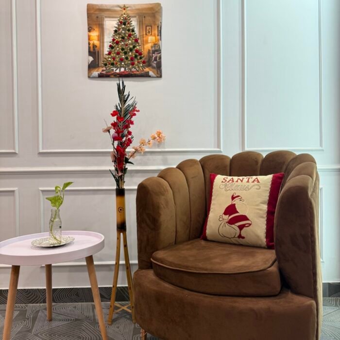 Embroidered Santa Claus Cushion Cover